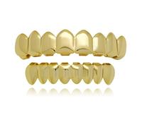 Qiwenr Hip Hop Teeth Grills, Rapper Braces, Bottom Grills, Hip Hop Custom Fit Polished Teeth Grillz, for Music Festivals, Fashion Shows, Halloween, Parties, Cosplay, Decoration