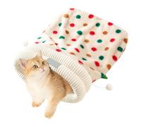 Qiwieod Indoor Cat Cave Sleeping Bag - Warming Sleeping Bed | Winter Cat Tunnel Cave | For Home, Farmhouse, Apartment, Bedroom, Christmas and New Year