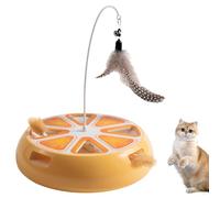 Qiwieod Interactive Toys for Cats, Rechargeable Fun Turntable with a Play Rod, Toy for Enrichment for Cats, Enrichment Entertainment, Activity Training