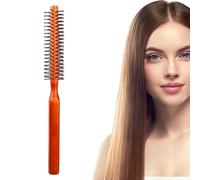 Qiwieod Round Brush for Blow Drying, Wooden Handle, Non-Slip, Thick, Curly, Wavy, Straight Hair, Unisex Adults and Children