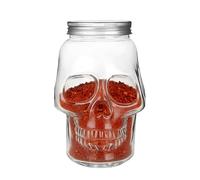 Qiwieod Scary Skull Glasses | 500 ml / 800 ml Scary Reusable Container with Lid - Funny Salt Jar | For Home Bathroom Picnic Table Baking Food Cooking Household Outdoor Camping Bar