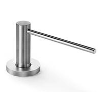 qiwip Long Spout Kitchen Sink Soap Dispenser for Granite & Quartz Countertop - Brushed Nickel Stainless Steel Finished - Wide Flange Provides Great Coverage on American Standard Sink Holes