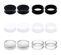 Qiwnswoy 1 1/4 Inch Ears Gauges Tunnels Plugs for Women Acrylic Solid Tunnel Ear Gauge Stretching Kit 30MM Expander Stretcher Plug Earrings for Piercing Jewelry for Women Black White Clear