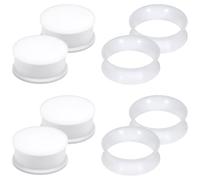 Qiwnswoy 11/16 Inch Gauges for Ear Stretching Kit Silicone Double Flared Soft Tunnels Plugs 18MM Ear Expander Gauges Stretcher Flesh Earrings Body Piercing Jewelry for Women Men White