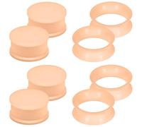 Qiwnswoy 6G to 1" Gauges for Ear Stretching Kit Silicone Double Flared Soft Tunnels Plugs 4MM- 25MM Ear Expander Gauges Stretcher Flesh Earrings Body Piercing Jewelry for Women Men Black White Flesh