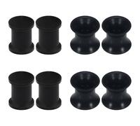 Qiwnswoy 9/16 Inch Gauges for Ear Stretching Kit Silicone Double Flared Soft Tunnels Plugs 14MM Ear Expander Gauges Stretcher Flesh Earrings Body Piercing Jewelry for Women Men Black
