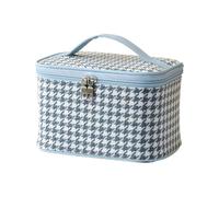QIXCOZTI Portable Travel Toiletry kilobird Bag Men and Women Waterproof Travel Plaid Cosmetic Bag Bathroom Storage Bag Storage Bag for Brushes Set,Full-Sized Shampoo,Toiletries,Accessories, blue