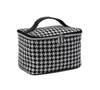 QIXCOZTI Portable Travel Toiletry kilobird Bag Men and Women Waterproof Travel Plaid Cosmetic Bag Bathroom Storage Bag Storage Bag for Brushes Set,Full-Sized Shampoo,Toiletries,Accessories, black