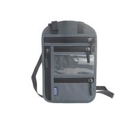 QIXCOZTI RFID Blocking Travel Neck Pouch Body Hugging Comfortable Passport Holder Anti Theft Unisex Adjustable Strap Travel Essentials, light gray, Necklace