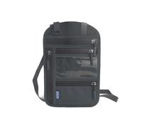 QIXCOZTI RFID Blocking Travel Neck Pouch Body Hugging Comfortable Passport Holder Anti Theft Unisex Adjustable Strap Travel Essentials, gray, Necklace