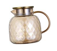 QIXCXAZ Attractive Glass Water Pitcher with Filter,Light Yellow,1.5L