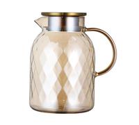 QIXCXAZ Attractive Glass Water Pitcher with Filter,Light Yellow,1.8L