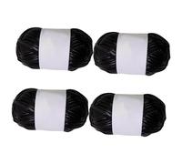 QIXCXAZ Engaging Craft Projects Using Knitting Yarn 4 Rolls Chunky T-Shirt Yarn for Unique Ideas and Home Decor Crocheting Knitting Set Chunky Tshirt, Black