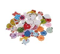 QIXCXAZ Inspiring Cartoon Animal Wooden Buttons for Creative Projects 2 Holes For Fun Crafts And Scrapbooking Hats Scrapbooking Embellishments Cartoon Wooden