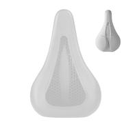 Qixeuoa Bicycle Saddle Cover, Ergonomic Gel Saddle Cover, Water-Absorbent and Breathable Bicycle Saddle Cushion, for Women, Men, Children, Leisure Cycling Biking, Black/White