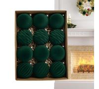 qixeuoa Christmas Baubles - Pack of 12 Christmas Tree Decoration Baubles - 7 8 cm Flake Ball Pendant for Home Celebration Christmas Wedding Winter