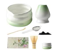 qixeuoa Matcha Bowl Set, Japanese Matcha Set with Bowl and Broom, 7-Piece Japanese Tea Set with Strainer Spoon Holder Spoon for Women Men Tea Lovers at Home Ceremony