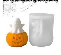 qixeuoa Pumpkin Candle Mould, Halloween Silicone Mould with Pumpkin for Epoxy Resin - Non-Stick Craft Tool for Candles Soap Chocolate Resin Desserts & Craft Projects