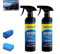 Qixfyze 2025 New Sopami Car Coating Spray,3 in 1 Multi-functional Quick Effect Coating Agent,Sopami Polish Spray Waterless Wash Wax,Improves Clarity and Visibility,Long-Lasting Protection(2PCS)