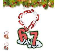 Qixfyze 67 Elf Necklace, Elf on the Shelf Accessories, 3D Printed Holiday “67”, 67 Chain, Christmas Accessory Prop(Green)