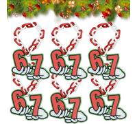 Qixfyze 67 Elf Necklace, Elf on the Shelf Accessories, 3D Printed Holiday “67”, 67 Chain, Christmas Accessory Prop(6pcs-Green)