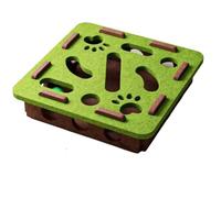 Qixfyze Cat Scratch Puzzle Enrichment Box, Cat Scratch Puzzle Box Toys for Indoor Cats, Interactive Cats Toys Nail File Scratcher with 3 Bell Balls, Stimulate Kittern Energy and Instincts(Green-A)