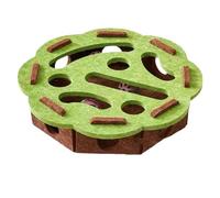 Qixfyze Cat Scratch Puzzle Enrichment Box, Cat Scratch Puzzle Box Toys for Indoor Cats, Interactive Cats Toys Nail File Scratcher with 3 Bell Balls, Stimulate Kittern Energy and Instincts(Green-B)