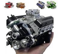 Qixfyze Cison V8 Engine Kit That Runs on Gas, Cison Gasoline Ohv V8 Small-Block Engine Model Kits,Gas Powered Mini V8 Model Engine Kits for Adults That Runs 4-Stroke 44cc Water-Cooled 1/6(Black)