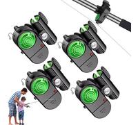Qixfyze Clip-On Fishing Bite Alarm with LED Light & Sound, Fishing Rod Alarm 2025 New Sensitive Electronic Fish Alarms Indicator for Poles, Portable Bite Sensors Smart Fish Rod Bells Alert(4pack)