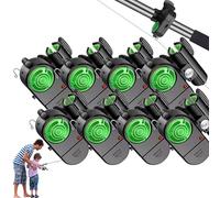 Qixfyze Clip-On Fishing Bite Alarm with LED Light & Sound, Fishing Rod Alarm 2025 New Sensitive Electronic Fish Alarms Indicator for Poles, Portable Bite Sensors Smart Fish Rod Bells Alert(8pack)