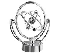 Qixfyze Electronic Perpetual Motion Swing Ball - Desktop Ornament, Creative Celestial Orbit Perpetual Motion Pendulum, Cool Desk Gadgets Home Rotary Decoration, Gifts for Physics Teacher(Silver)
