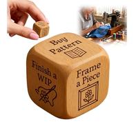 Qixfyze Embroiderer's Dice, 6 Sided Handmade Wooden Quilter’s Decision Dice with Engraved Embroidery Tasks, Fun Sewing Dices Gift for Craft Lovers - A Fun Twist for Every Stitcher(A-1PC)