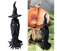 Qixfyze Enchanting Witch Statue, Witch Statue 2025 Halloween Decorations, Mysterious Gothic Resin Crafted Desktop Ornament Decorative Figurines and Statues - the Guardian of Your Home(20cm)