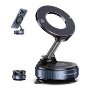 Qixfyze Eptchn Maglock 360 Foldable Magnetic Phone Mount,2025 Upgraded Vacuum 96lbs Ultra Suction Cup Car Phone Holder,Adjustable Phone Stand for Magsafe Cell Phone Holders for Car/Gym/Mirror(Black)