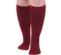 Qixfyze Everstride Advanced Wide Compression Flight Socks, Women Pregnancy Knee High Support Athletic Socks for Wide Calf(Red,5XL)
