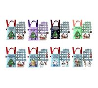 Qixfyze F*ckin’ Holiday Vibes Embroidered Tote, Merry F*Cking Christmas Embroidered Tote with 19 ‘Zero F’s Given’ Coins & Bonus, Bad Santa Festival Canvas Bag(ALL-8PCS)