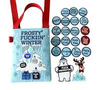 Qixfyze F*ckin’ Holiday Vibes Embroidered Tote, Merry F*Cking Christmas Embroidered Tote with 19 ‘Zero F’s Given’ Coins & Bonus, Bad Santa Festival Canvas Bag(G)