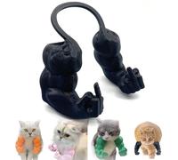Qixfyze Funny Cat Collar with Arms, Cat Muscle Arms Middle Finger, Creative 3D Printed Giant Cat's Neck Muscle Arm Pet Toys, Cosplay for Kitten Cats Halloween Costume Accessories(Middle finger black)