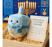 Qixfyze Hanukkah Emotional Support Plush with Gift Card, Handmade Dreidel and Gelt Stuffed Animals Adorable Gift Hanukkah Dreidel, Faith, Light, and Joy - In Every Hug(Dreidel -1PC)