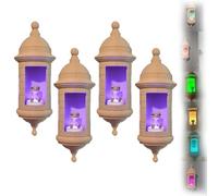 Qixfyze Puerto Rican Garita Wall Coqui Lamp, 3D Printed Coquí Frog Light with LED for Wall, No Sound, El Morro Style Night Light, Boricua Home Decor for Living Room, Unique Puerto Rico Gift(4pc)