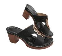 Qixfyze Wedge Orthopedic Sandals for Women, Ladies Sandals & Slides, Wide Fit Walking Sanda, Platform Arch Support(Black,40.5)