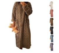 Qixfyze Winter Coral Velvet Home Clothes,Pink Fleece Women'S Robes Nightwear Fluffy Cotton Ladies Dressing Gowns Womens Housecoat Plus Size Fleece Dressing Gown Soft Bathrobe Full Length(Brown,M)