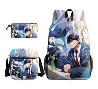 Qixiaan Mash Burnedead Anime Backpack Lemon Irvine Schoolbag Kawaii Anime Printed Backpack Back-to-School Supplies Set Includes Rucksack Pencil Pouch Crossbody Bag