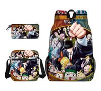Qixiaan Mash Burnedead Anime Backpack Lemon Irvine Schoolbag Kawaii Anime Printed Backpack Back-to-School Supplies Set Includes Rucksack Pencil Pouch Crossbody Bag