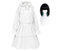 Qixiaan Sua Cosplay Costume Sua Anime Cosplay Outfits Women's Anime Costume for Summer White Dress Set Party Dress