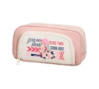 Qixiaan Zero Two Pencil Case Anime Character Printed Two Zero Pencil Box Japanese-Style Pen Pouch Stationery Bag for Back to School