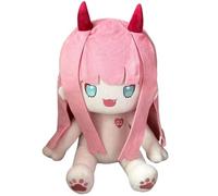 Qixiaan Zero Two Plush Figure 02 Plushies Set Pink Mini Cuddle Pillow PP Cotton Stuffed Cushion Super Soft Plushie for Anime Fans