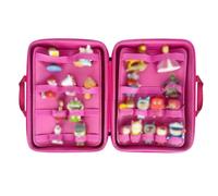 Qixiang CB Carrying Case for Tonies Figures Audio Play Character, Toy Storage Box with Handle for Tony Figurine with 28PCS Carrying Holder (Pink)