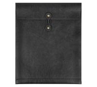 QiXin Black A4 PU Leather File Folders for Documents,Important Private File Organizer with String Tie Closure,Laptop Sleeve Notebook Case,Leather Portfolio Binder Envelopes, Filing Folder 1PC