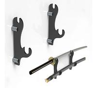 QIXIN Sword Stand Sword Hook Two-Layer Wall-Mounted Samurai Sword Stand Display Stand Sword Stand Sword Holder Support All Swords (Black)